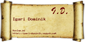 Igari Dominik névjegykártya